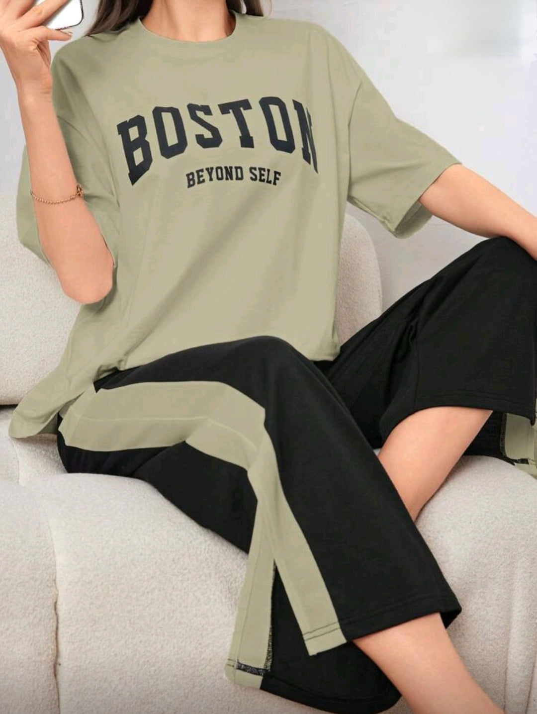 BOSTON Pajama ( Mint Green+ Black )