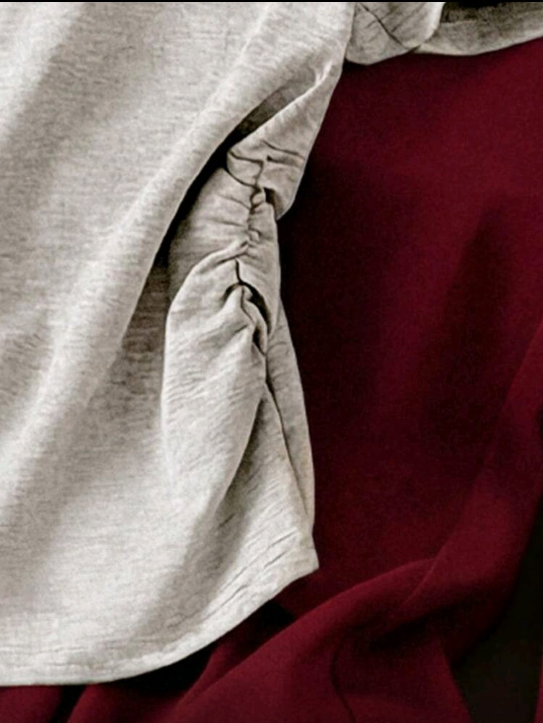 Cherry Pajama ( Light Gray + Burgundy )