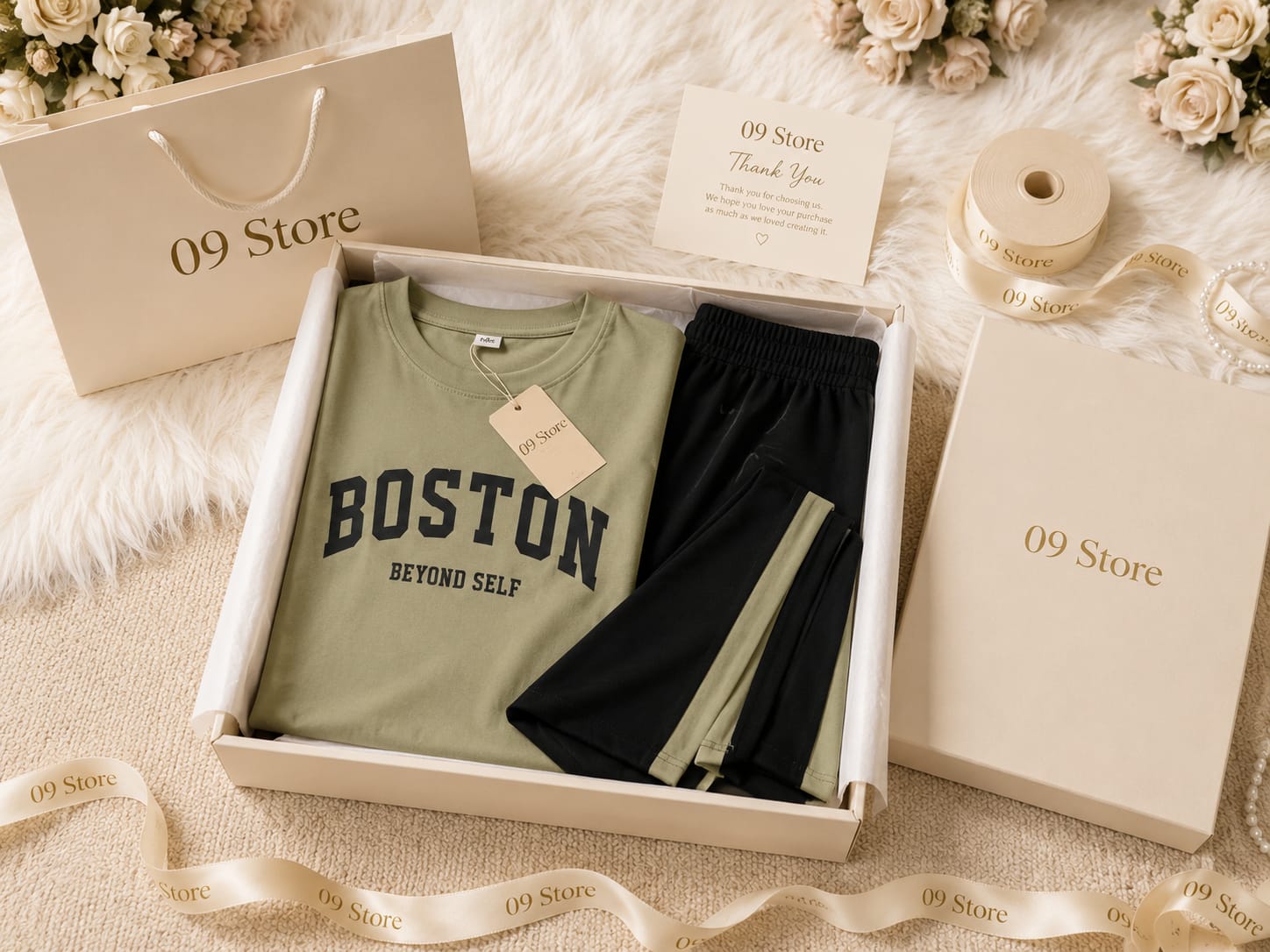 BOSTON Pajama ( Mint Green+ Black )