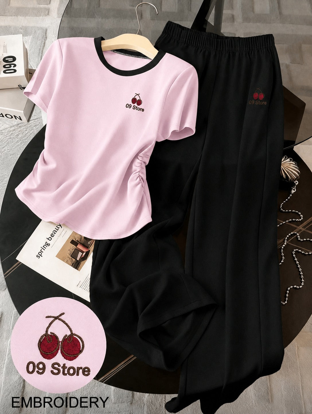 Cherry Pajama ( Pink + Black )